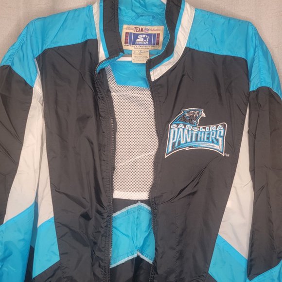 VINTAGE STARTER Carolina Panthers Mens XL Windbreaker - Picture 5 of 6